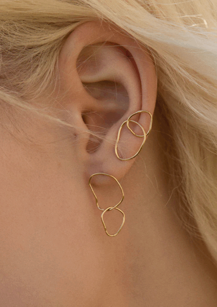 Boucles d'oreilles Puces Doubles Capucine – Image 3