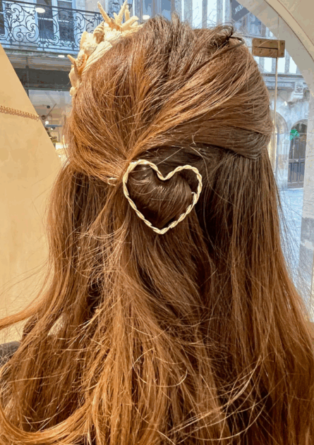 Barrette Torsadée Coeur - Valentine Dorée – Image 3