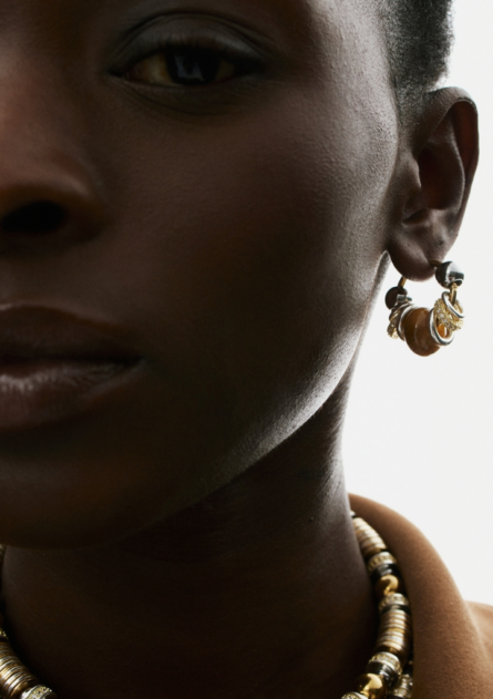 Boucles d'oreilles Hoops Bubble Shiny Camel – Image 2